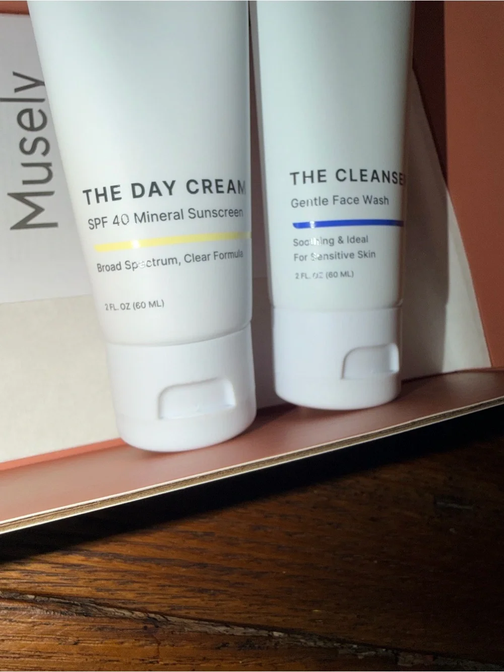 Muse White Twin Skincare Tubes - Musely FaceRx Cleanser & Day Cream